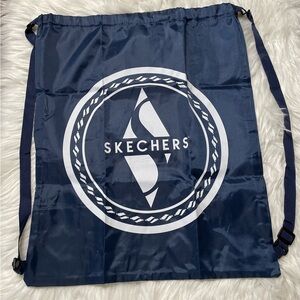 Skechers Drawstring Backpack Navy Blue and White Logo New